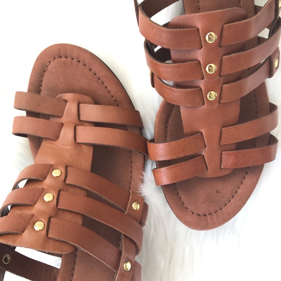 Ralph Lauren Lucetta Tan Leather Wedge Sandal, 8 - Picture 8 of 11
